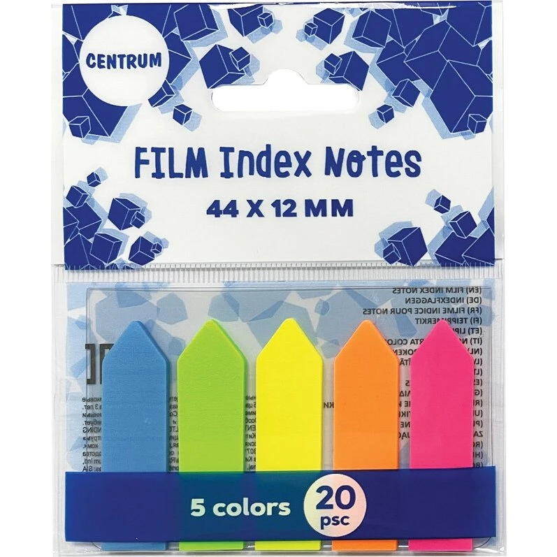 Centrum Indeksfaner 45x12 mm – 5 neonfarver (assorterede)