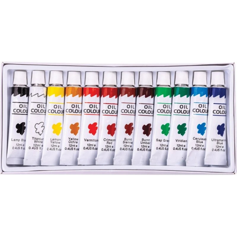 Oliefarver M, 12 tuber á 12 ml