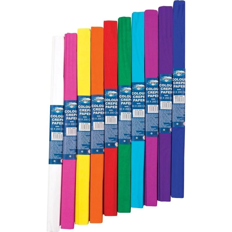 Centrum Crepepapir 50 cm x 2 m – Assorterede 10 ruller