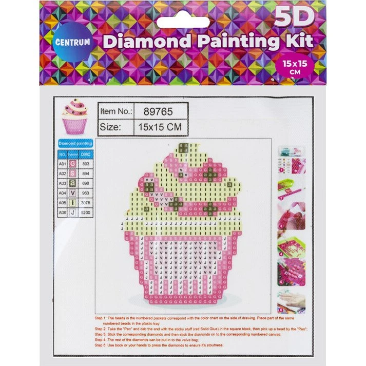 Diamond Painting Kit 5D 15x15 cm – Cupcake