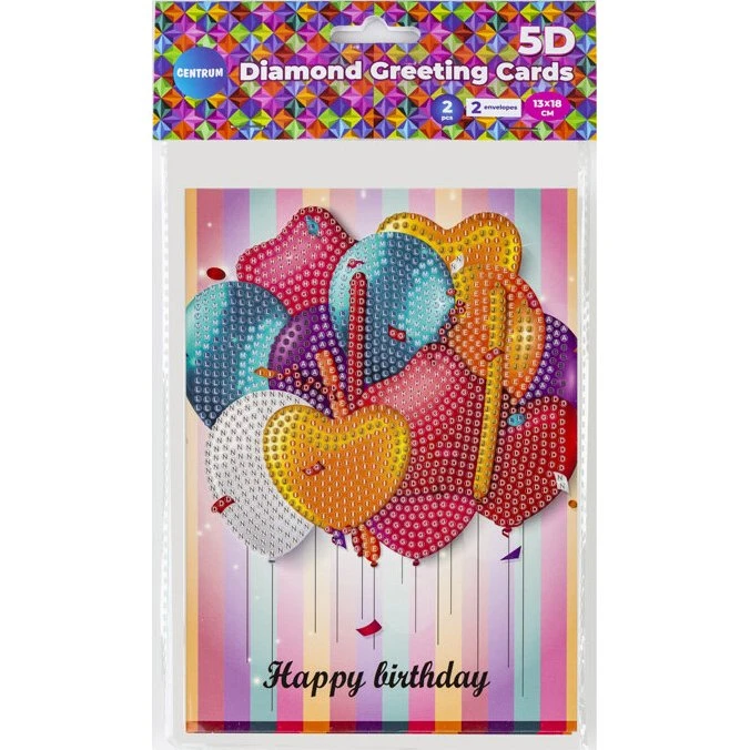Diamond Painting Fødselsdagskort 2 stk – Centrum