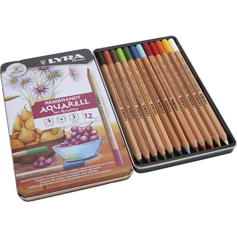 LYRA Rembrandt Aquarell Tin Box - 12 akvarelblyanter