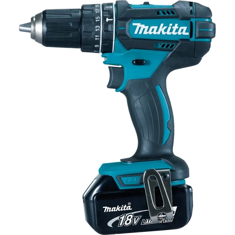 Makita DHP482SF1J 18V slagboremaskine m/ 3,0Ah batteri, lader & kuffert