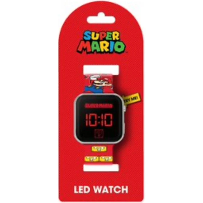 ACCUTIME LED-ur Super Mario – rød silikonerem til børn