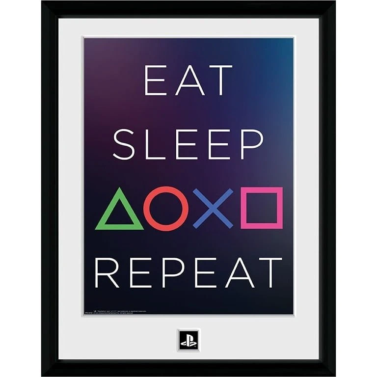 ABYstyle Eat Sleep Repeat - Indrammet PlayStation-print 30x40 cm
