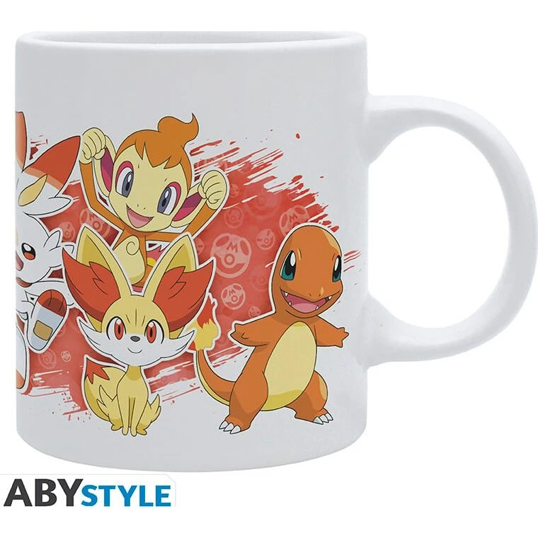 ABYstyle Pokémon Krus – Fire Starters (Hvid) 320 ml
