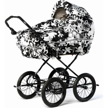 BabyTrold Regnslag til tvillinge-barnevogn, Sort Retro