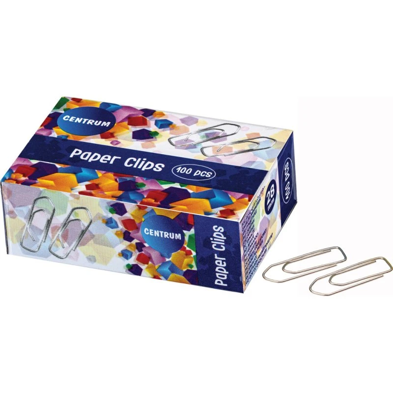 CENTRUM Metalclips 28 mm, 100 stk, blanke