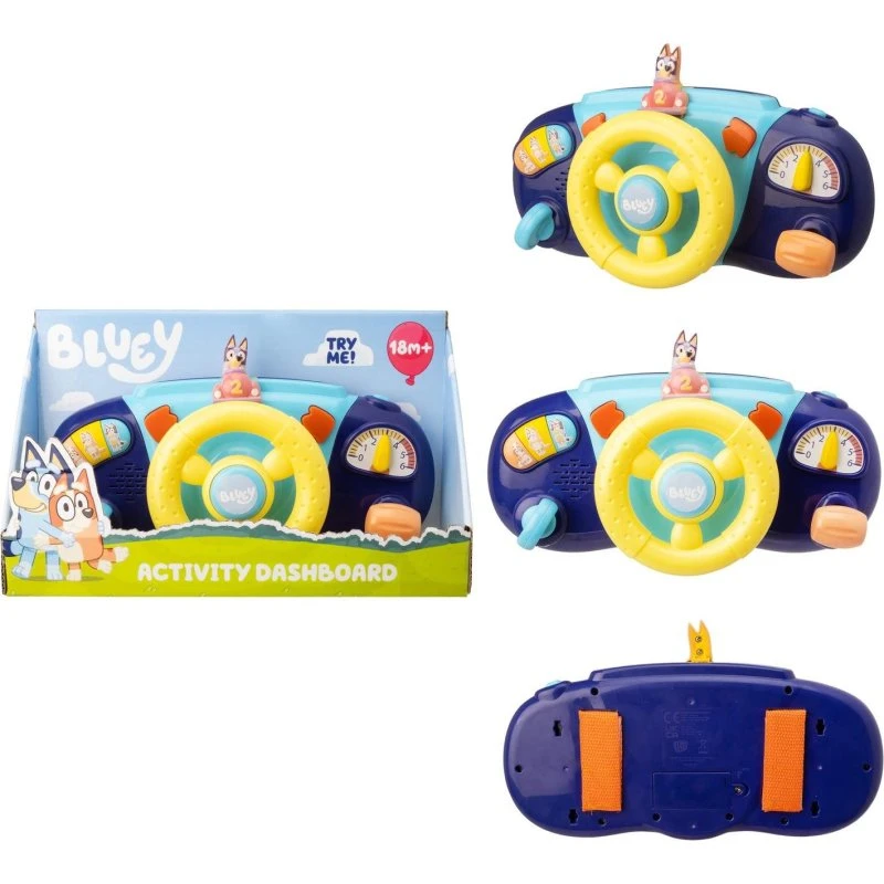 Bluey Førerdashboard - Interaktivt rat med lyd og lys