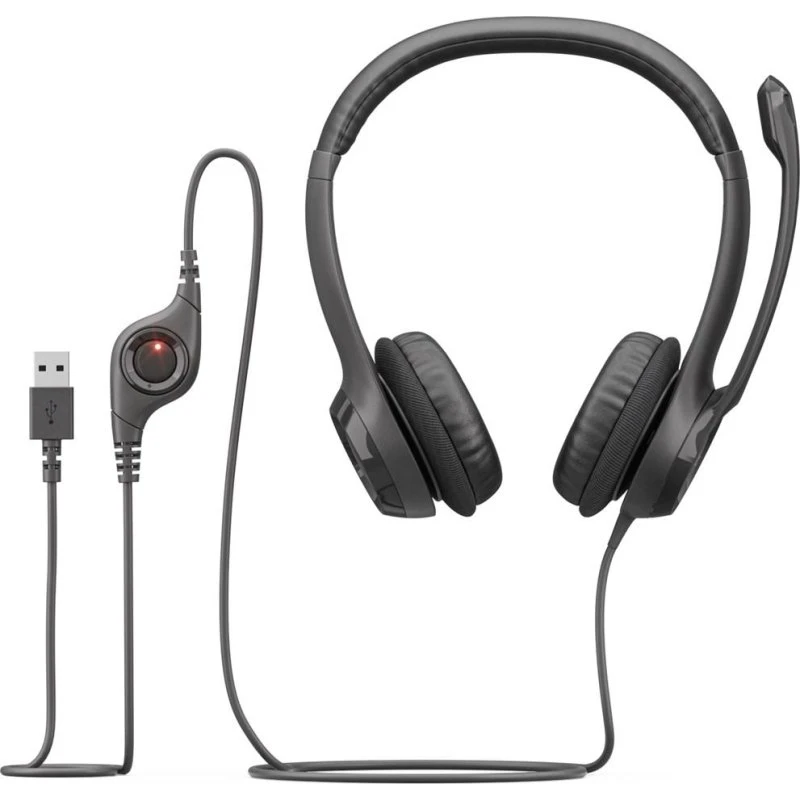 Logitech H390 USB headset med mikrofon - sort