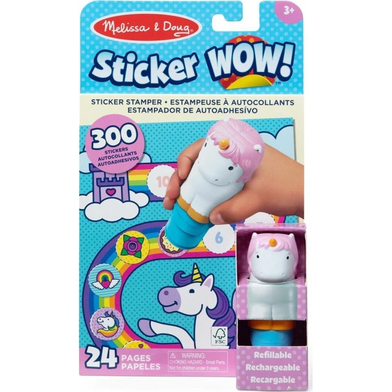 Melissa & Doug Sticker WOW! Enhjørning stempelbog - 300 klistermærker