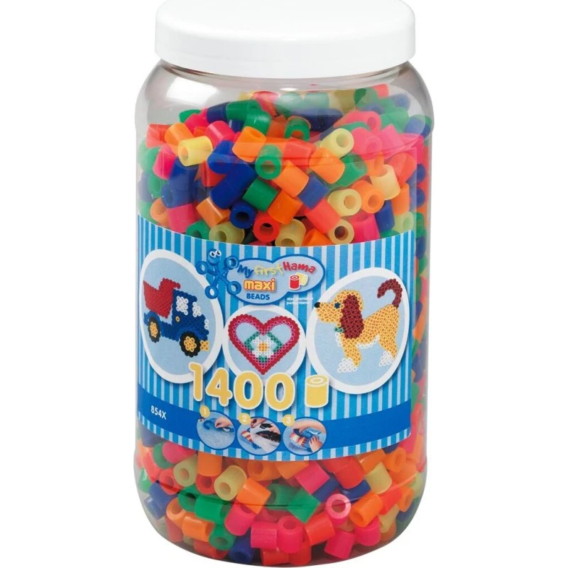 Hama Maxi Perler Neon Mix 51, 1.400 perler