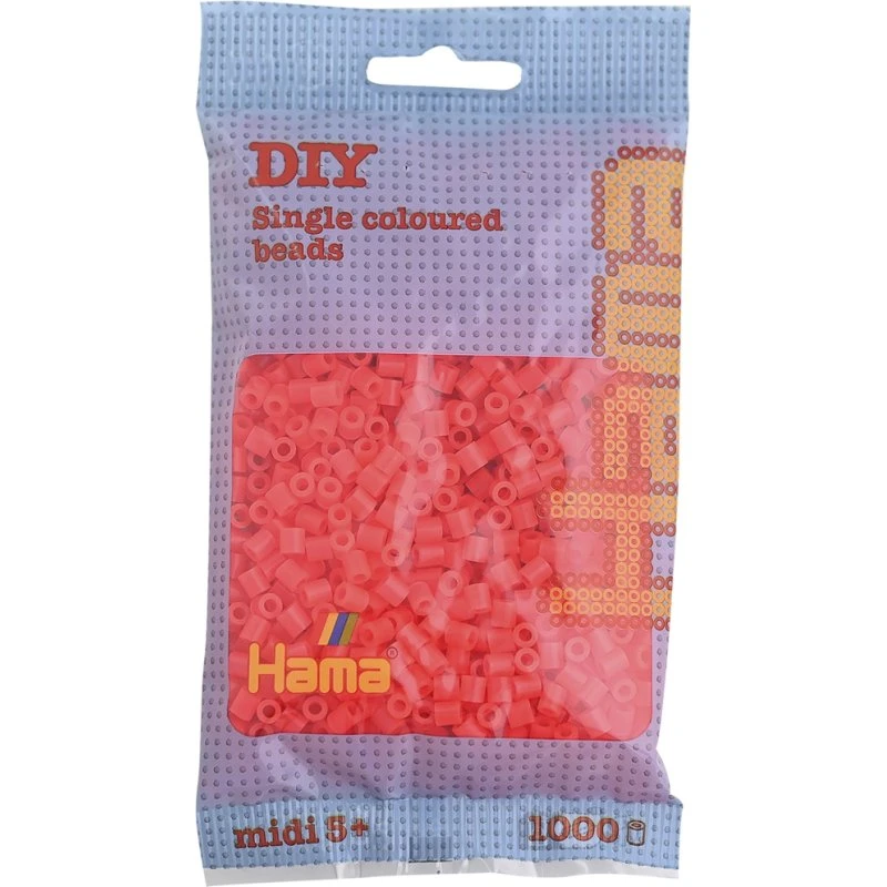 Hama Midi Perler 1000 stk - Neon rød (207-35)