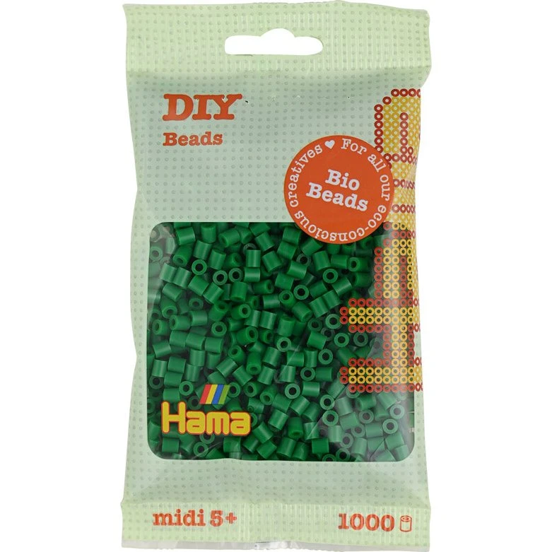 Hama Bio Beads Midi 1000 stk – Mørkegrøn