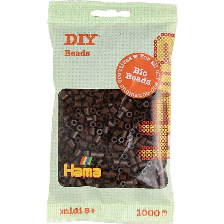 Hama Bio Midi-perler, Brun, 1000 stk