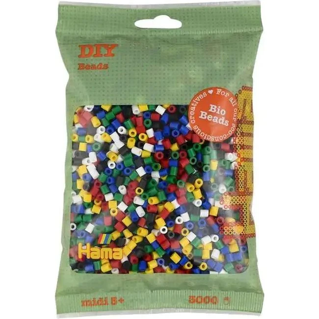 Hama BIO Midi perler 3000 stk – Mix 198 (6 farver)