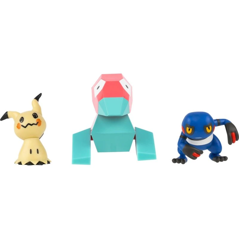 Pokémon Battle Figure 3-pak Mimikyu, Porygon & Croagunk