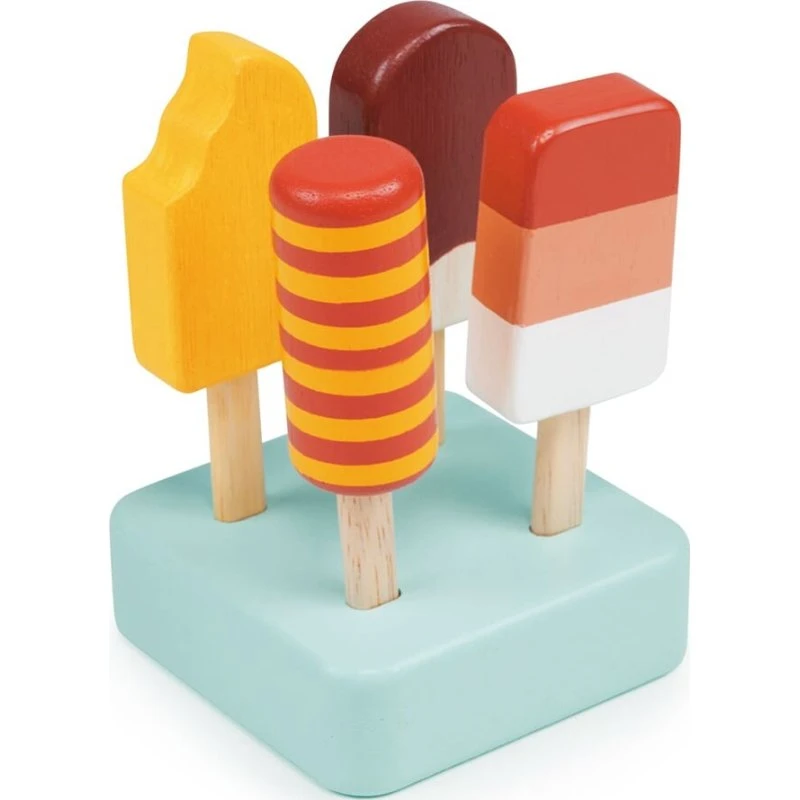 Mentari Sunny Ice træ-ispinde med stander, 4 stk