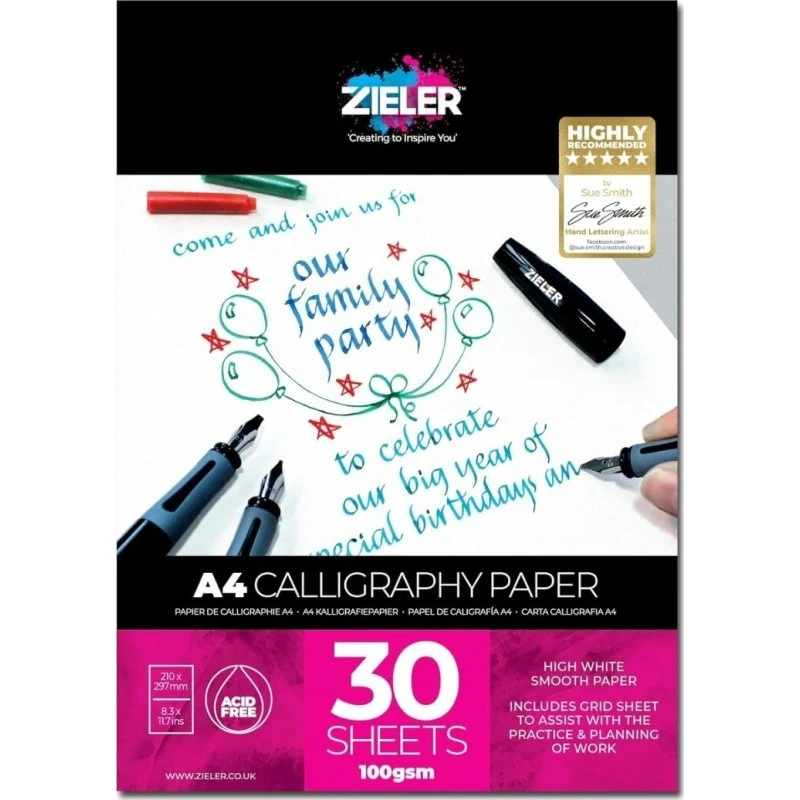 Zieler Kalligrafi Papirblok A4 100 g 30 ark