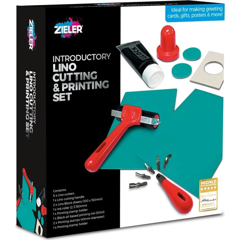 Zieler Linoliumstryk Startsæt, 16 dele