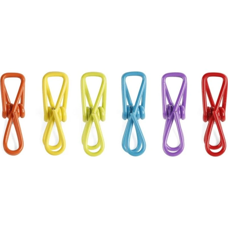 Kikkerland Papirklemmer 12 stk – regnbuefarvede