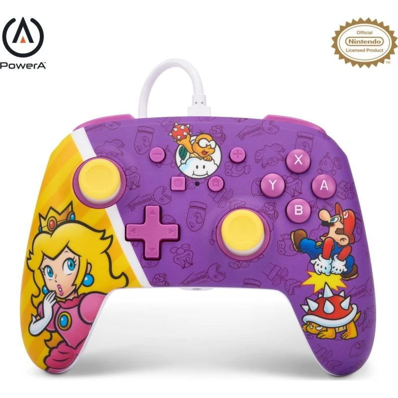 PowerA Enhanced Wired Controller til Nintendo Switch – Princess Peach (lilla/gul)