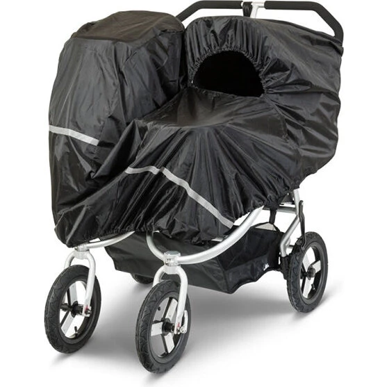 Trille Regnslag til tvillinge- og stor barnevogn, sort
