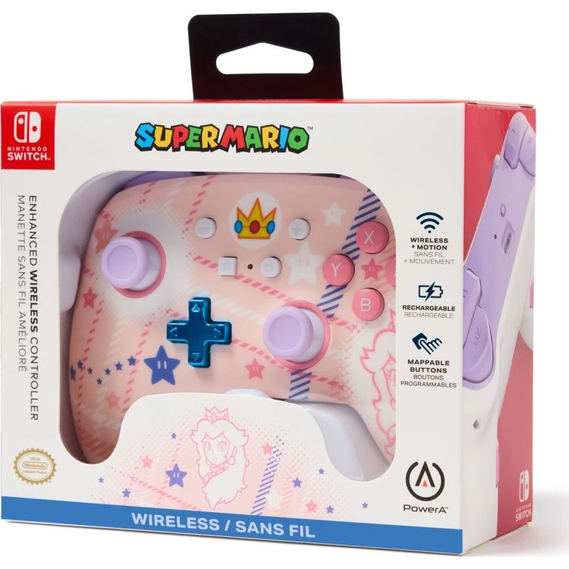 PowerA Enhanced trådløs controller til Nintendo Switch – Princess Peach Plaid