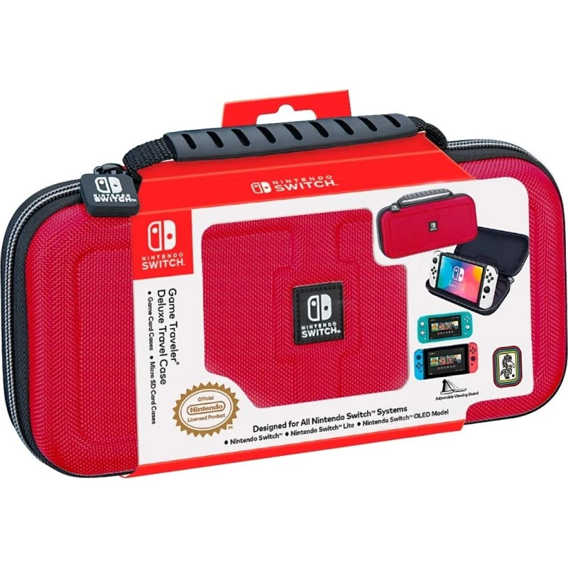 BigBen Interactive Official Travel Case Deluxe – Rød (Nintendo Switch)
