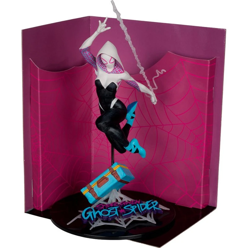 McFarlane Marvel Ghost-Spider figur med scene (Amazing Spider-Man #1)