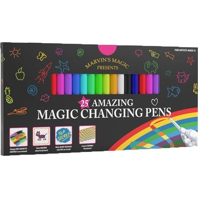 Marvins Magic Trylletusser - 25 stk. (farve- & usynlige penne)