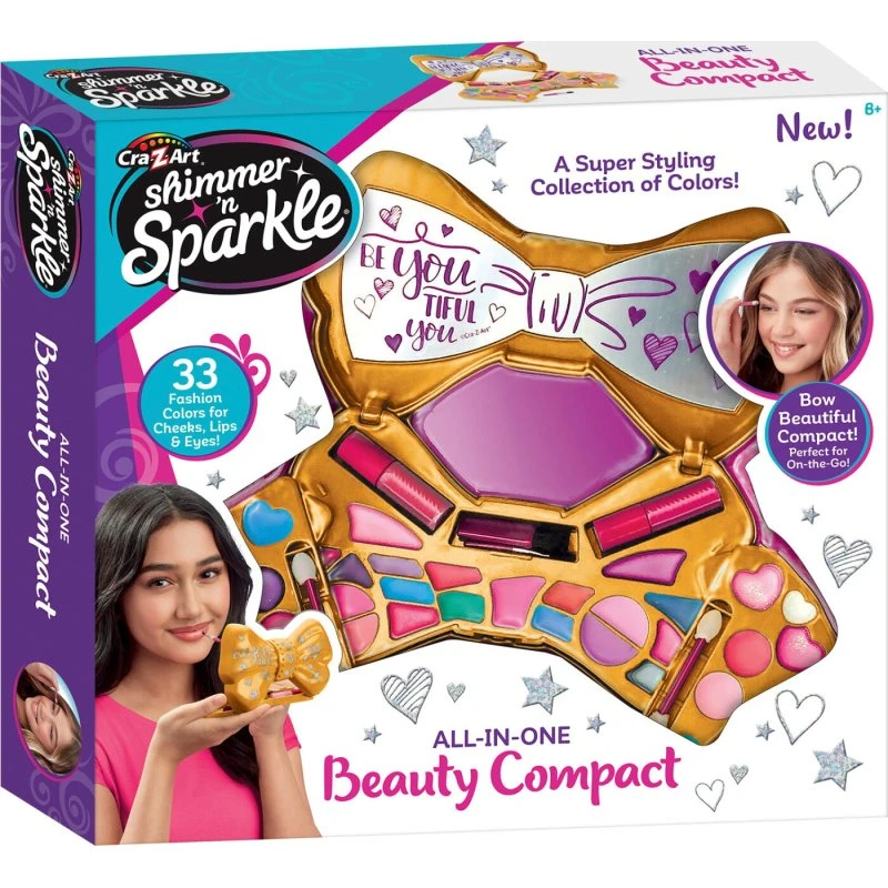 Shimmer n Sparkle Bow Beauty Compact - makeupsæt med spejl