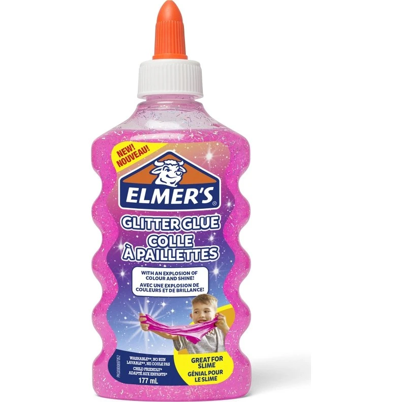Elmer's PVA Glitterlim, lyserød 177 ml