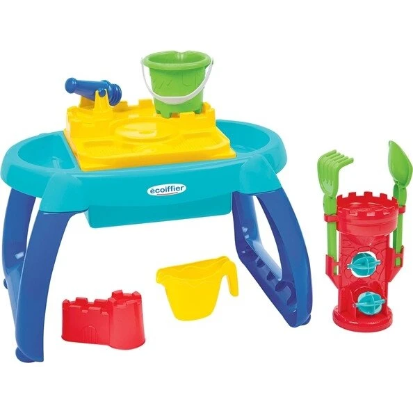 Ecoiffier Sand- & Vandbord med Borgtårn, 50x37x66 cm