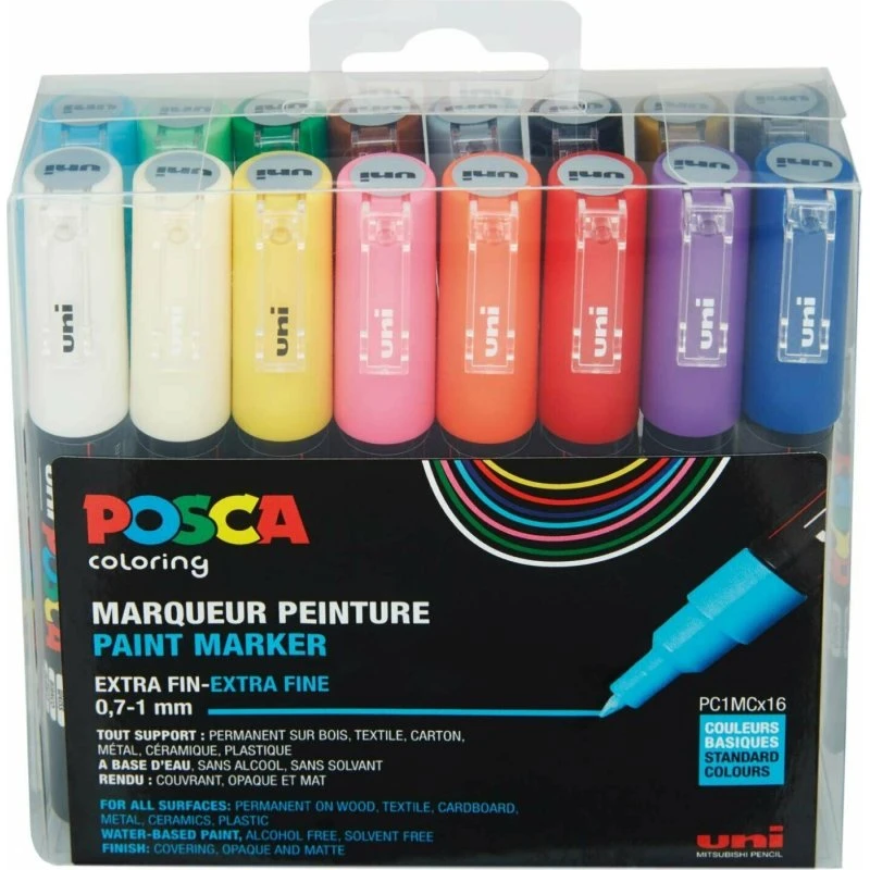 POSCA PC-1M Extra Fine 0,7–1 mm, 16 farver