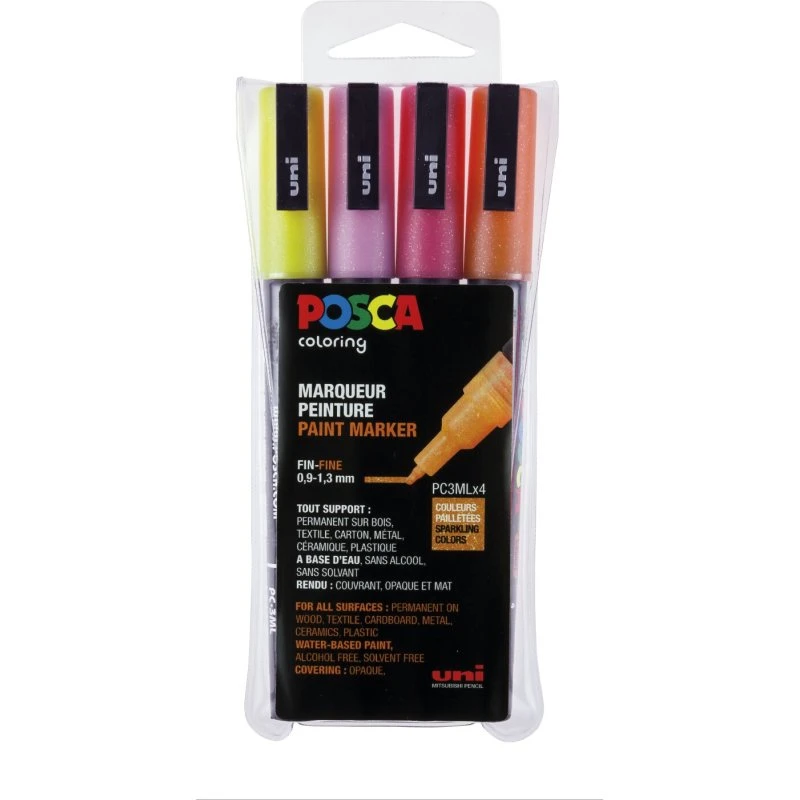 Posca PC-3M Glimmer 4-pak (0,9–1,3 mm)