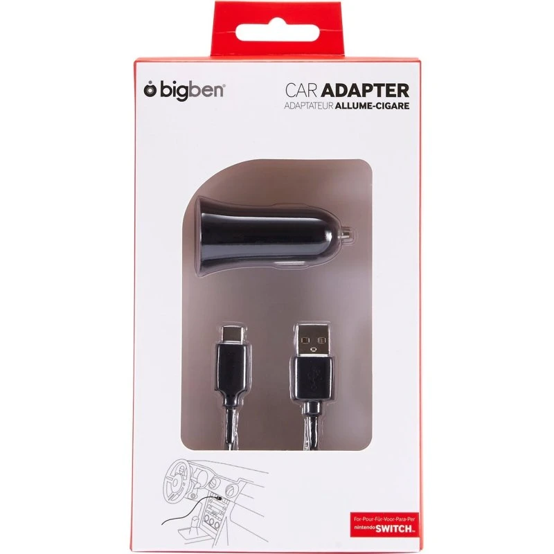 Nintendo Switch biloplader med USB-kabel