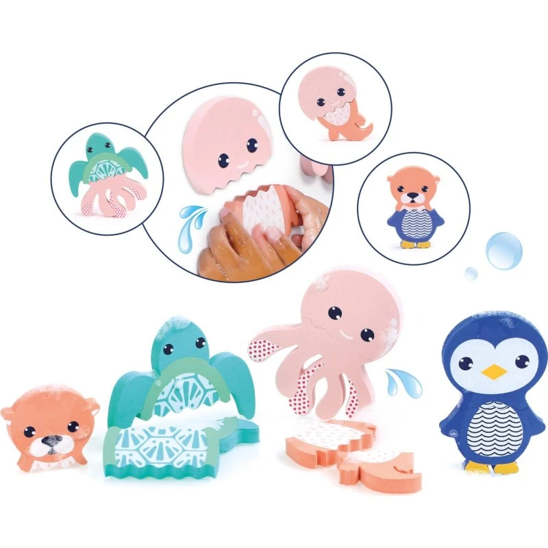 LUDI Mix & Match Skumdyr – 4 badepuslespil (10+ mdr.)