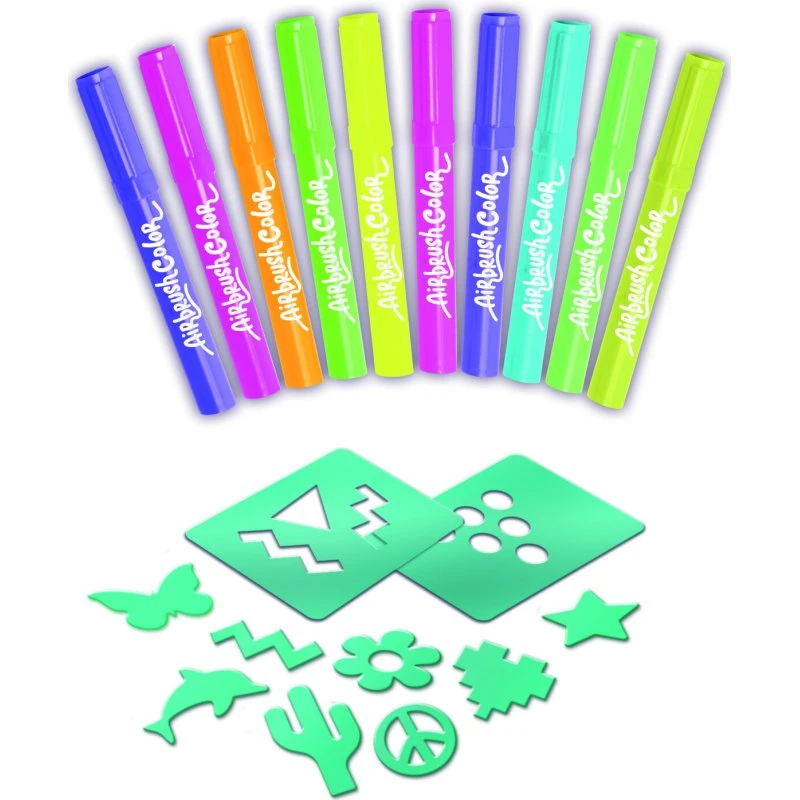 Airbrush Plush Refill Neon Kit, 10 markører
