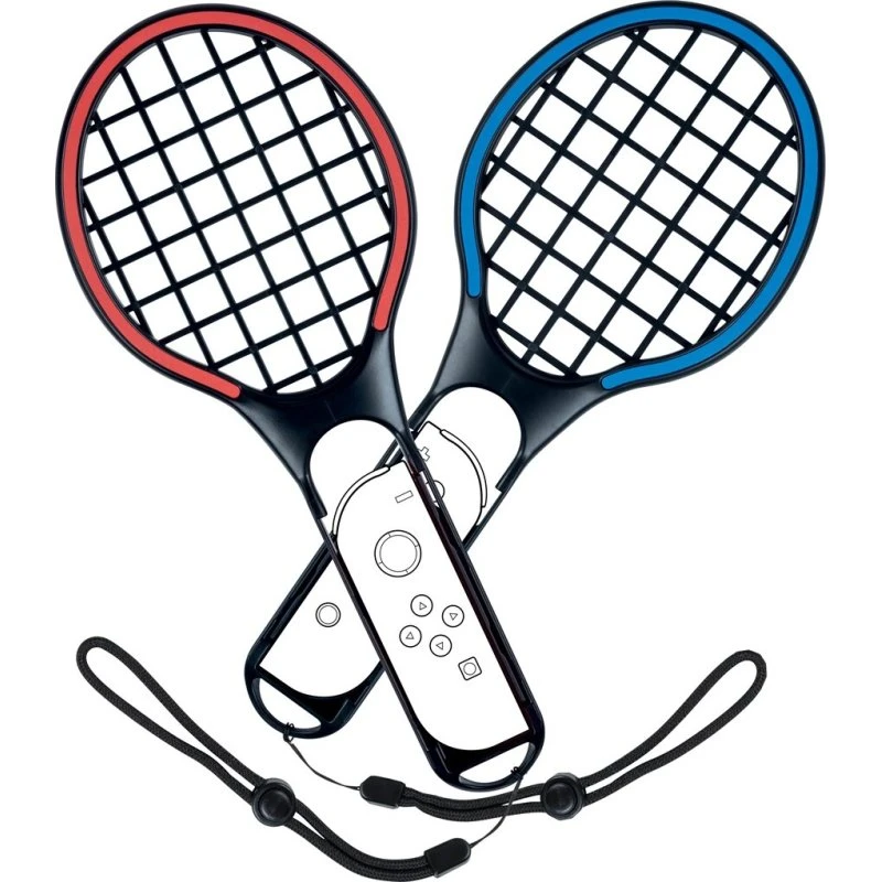BigBen Tennisrackets til Nintendo Switch Joy‑Con (rød/blå, 2 stk)