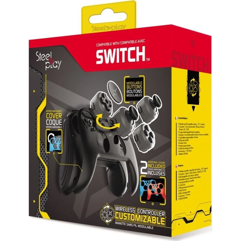 Steelplay Trådløs Controller (Customizable) til Switch, PC & Android – Sort