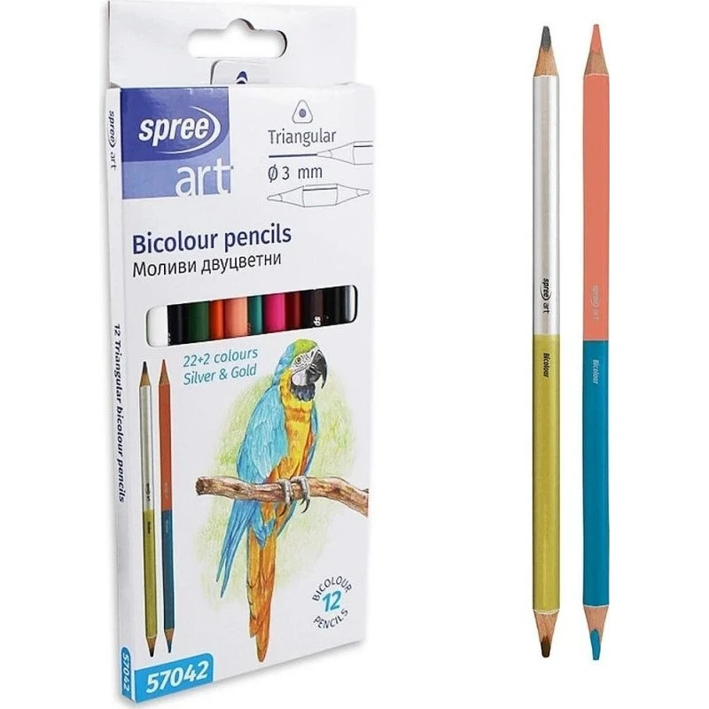 Spree Farveblyanter Dobbelt 24 Farver – 12 stk.