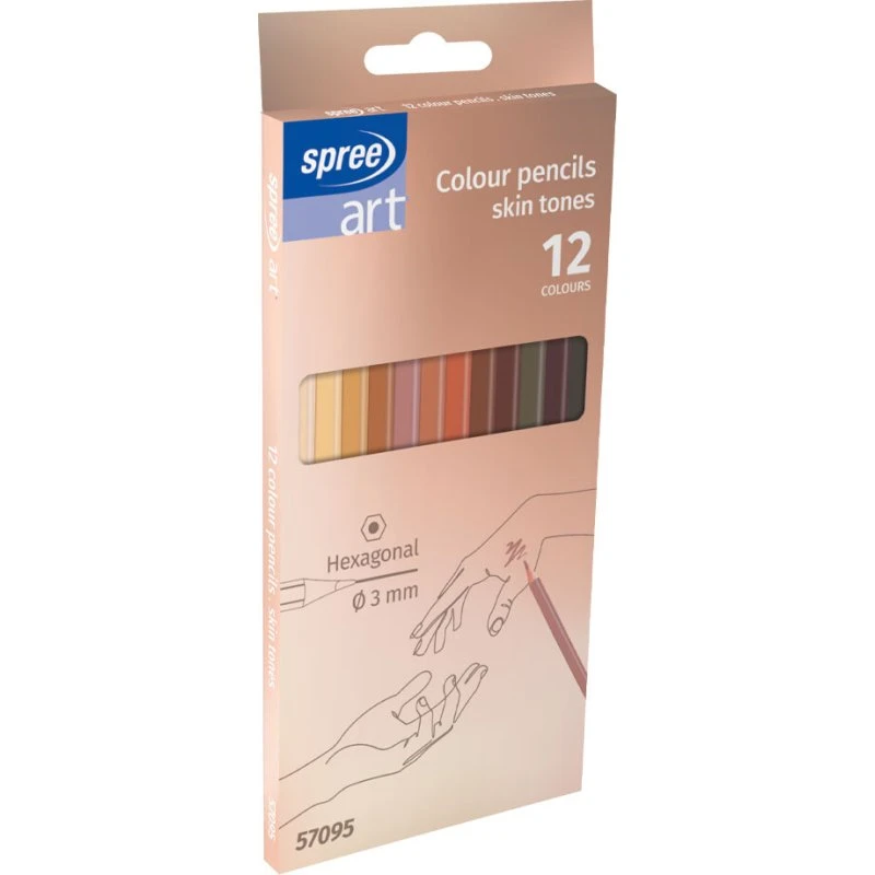 SPREE Farveblyanter Hudfarver 12 stk.