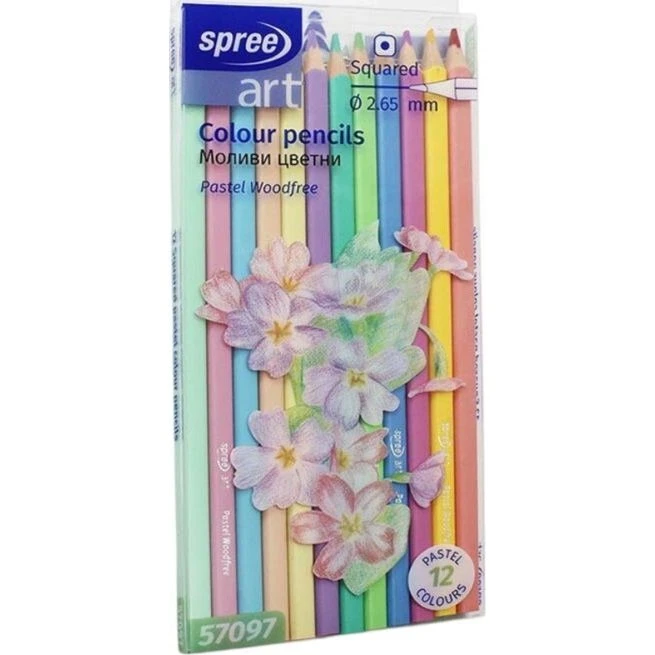 Spree Farveblyanter Pastel – 12 stk.