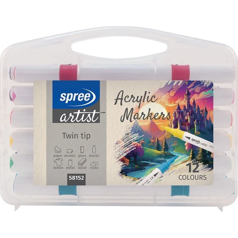 Spree Akryl Twin Marker Tusser 12 stk.