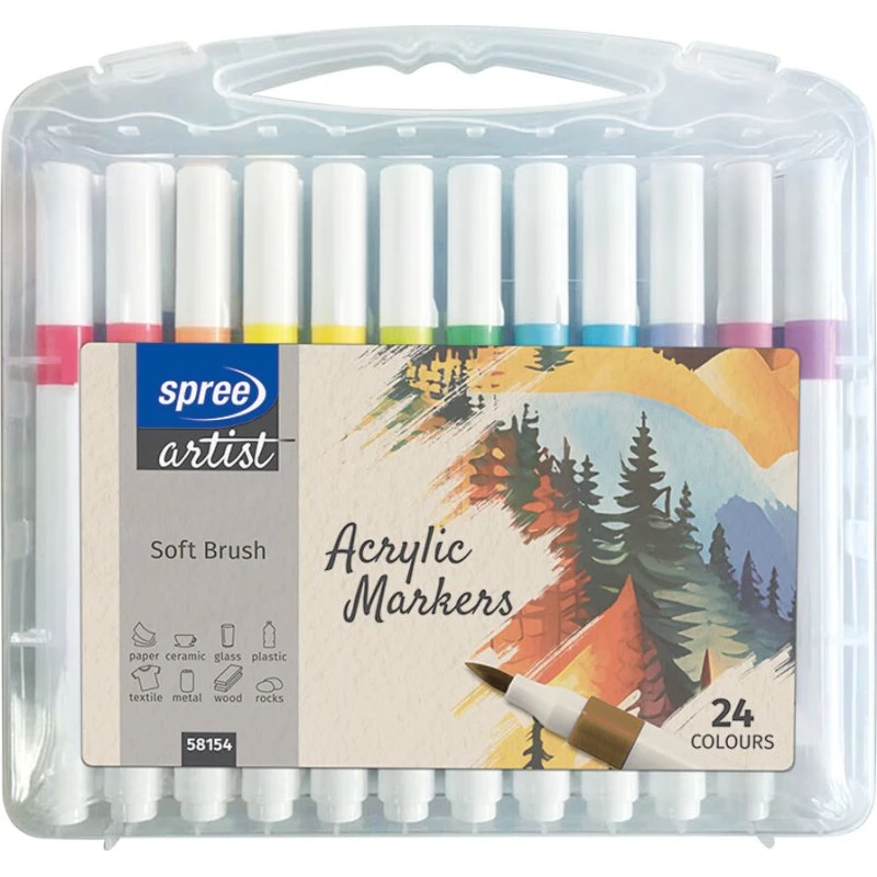 Spree Akryl Penseltusser 24 farver