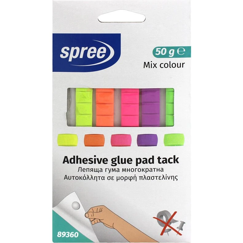 Bright Office Elefantsnot hæftemasse 50 g – 5 neonfarver