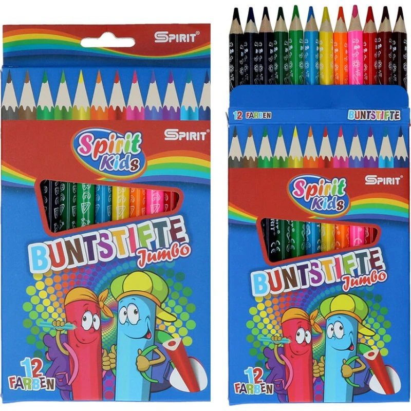 SPIRIT Jumbo farveblyanter 12 stk. (trekantede)