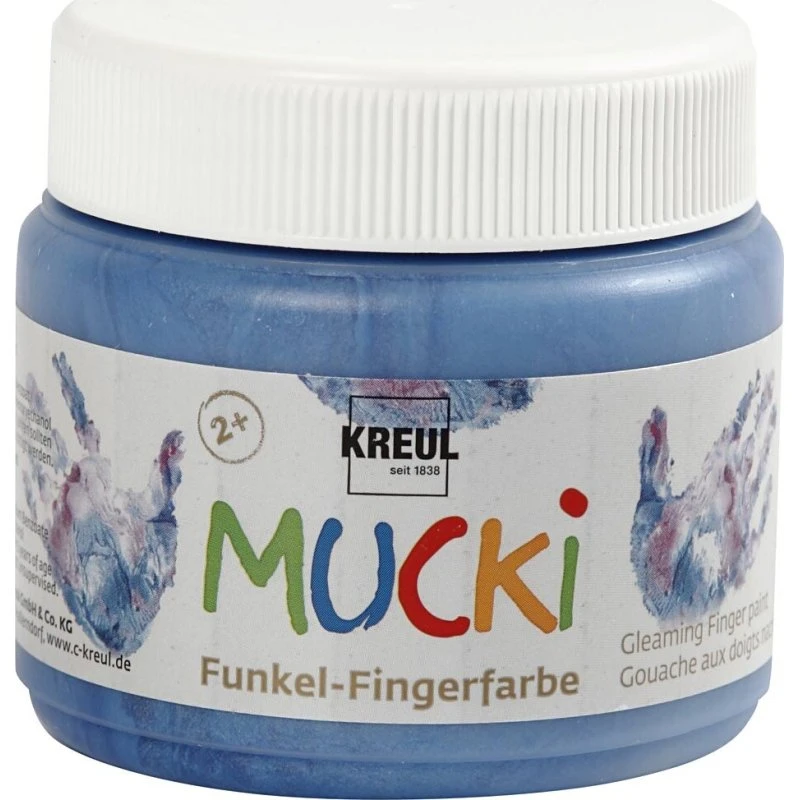 Mucki Fingermaling Metallic Blå 150 ml