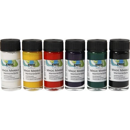 Magic Marble marmoreringsmaling 6x20 ml (standardfarver)
